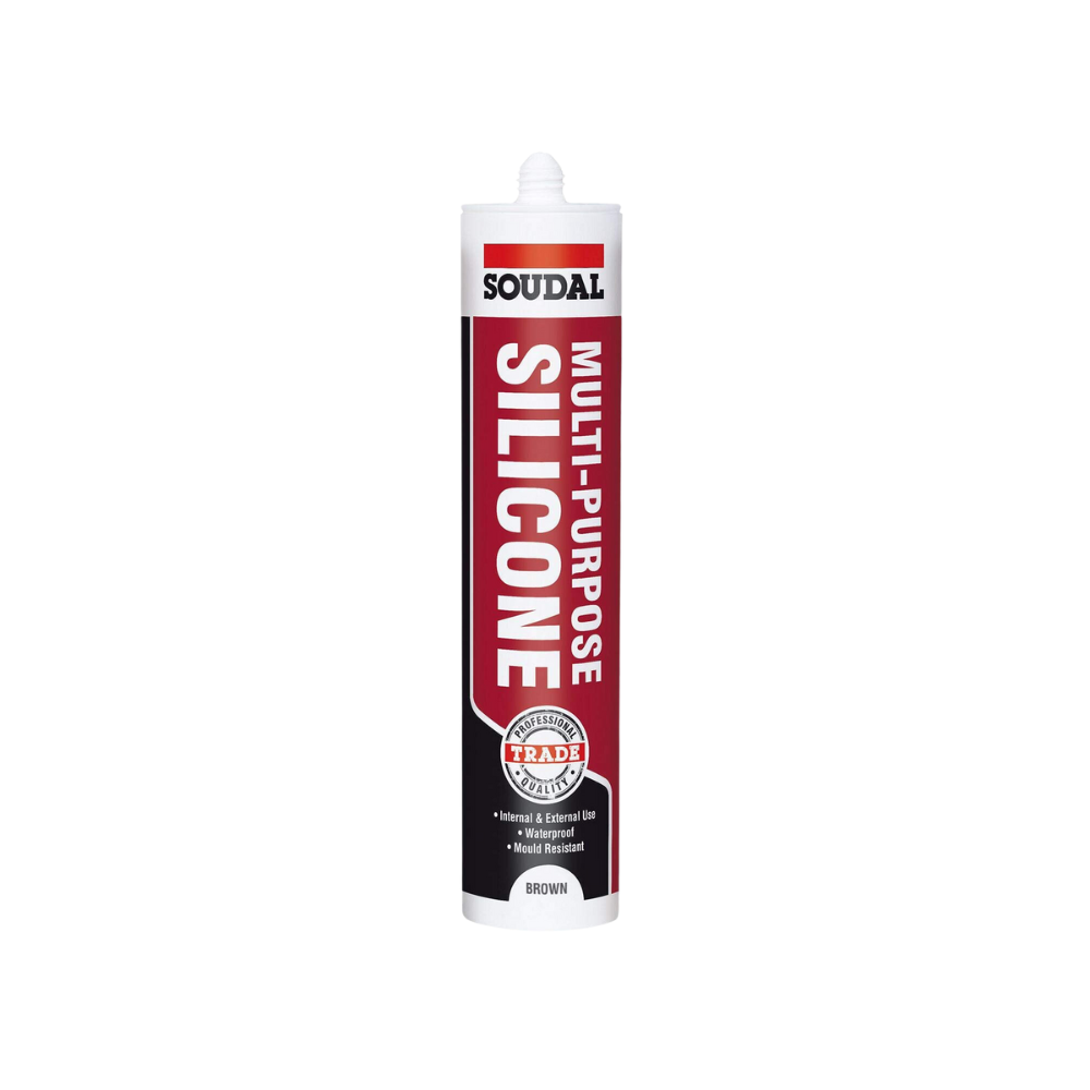 Brown Soudal Trade Silicone Multi Purpose Construction Sealant 300ml