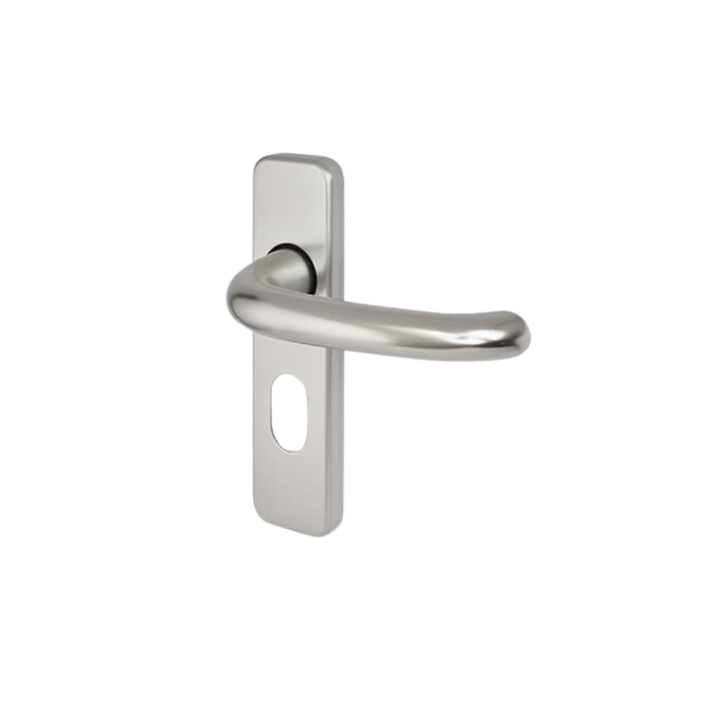 Return to Door Lock Door Handle - Oval - 154 x 40mm - Satin Aluminium